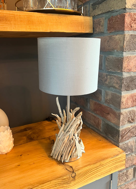 Handmade Driftwood Lamp with Bulb & Shade