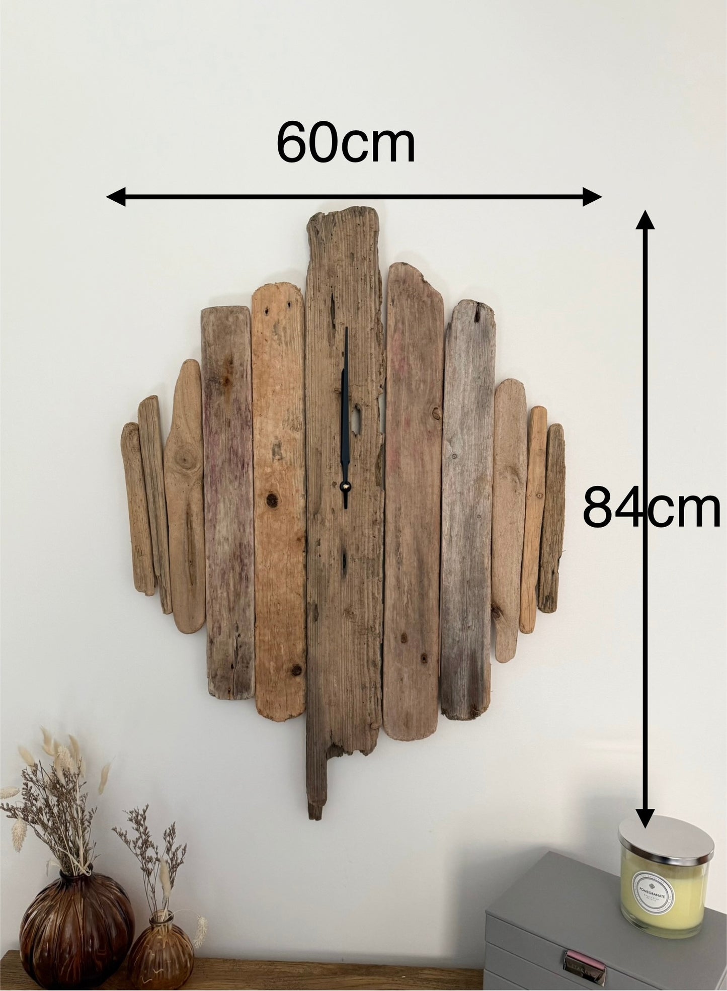 Large Handmade Driftwood Wall Clock