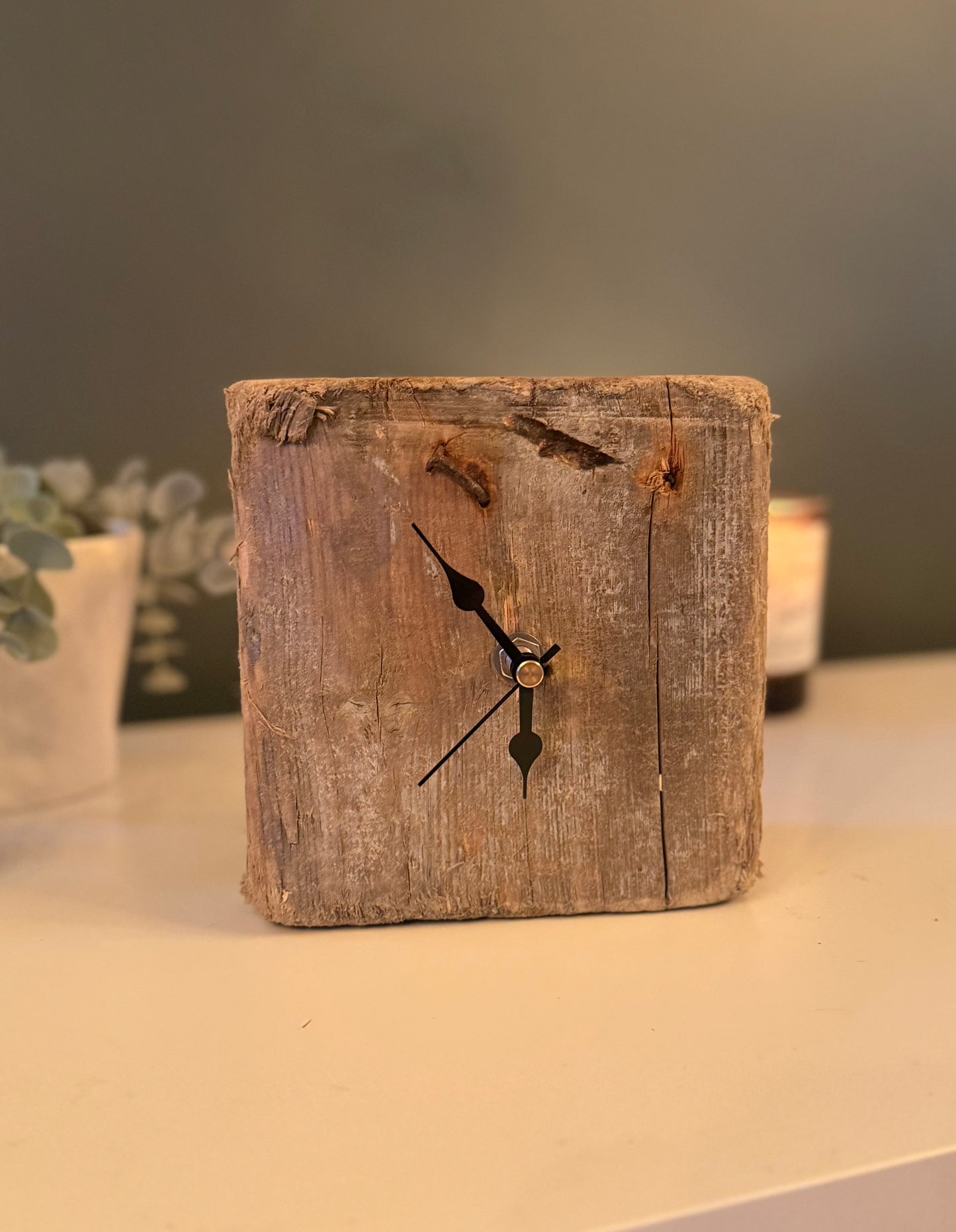 Small Handmade Driftwood Chunky Clock