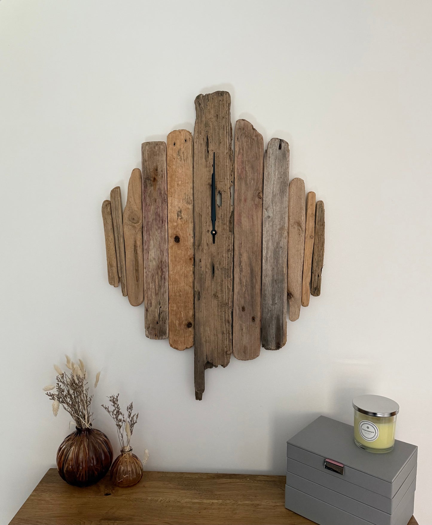 Large Handmade Driftwood Wall Clock