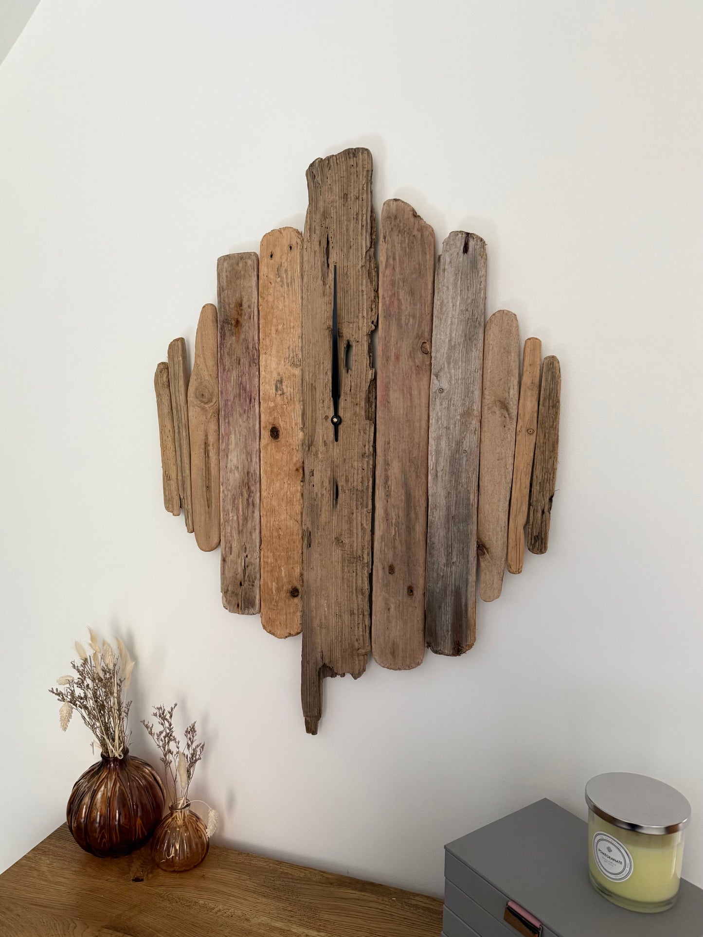 Large Handmade Driftwood Wall Clock