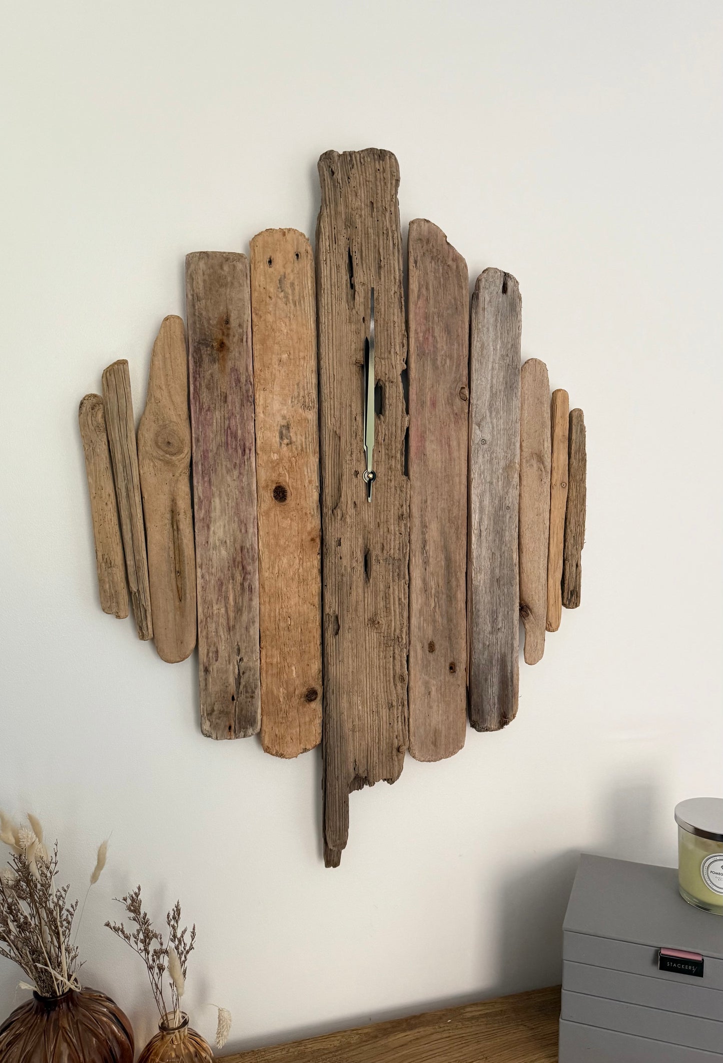 Large Handmade Driftwood Wall Clock