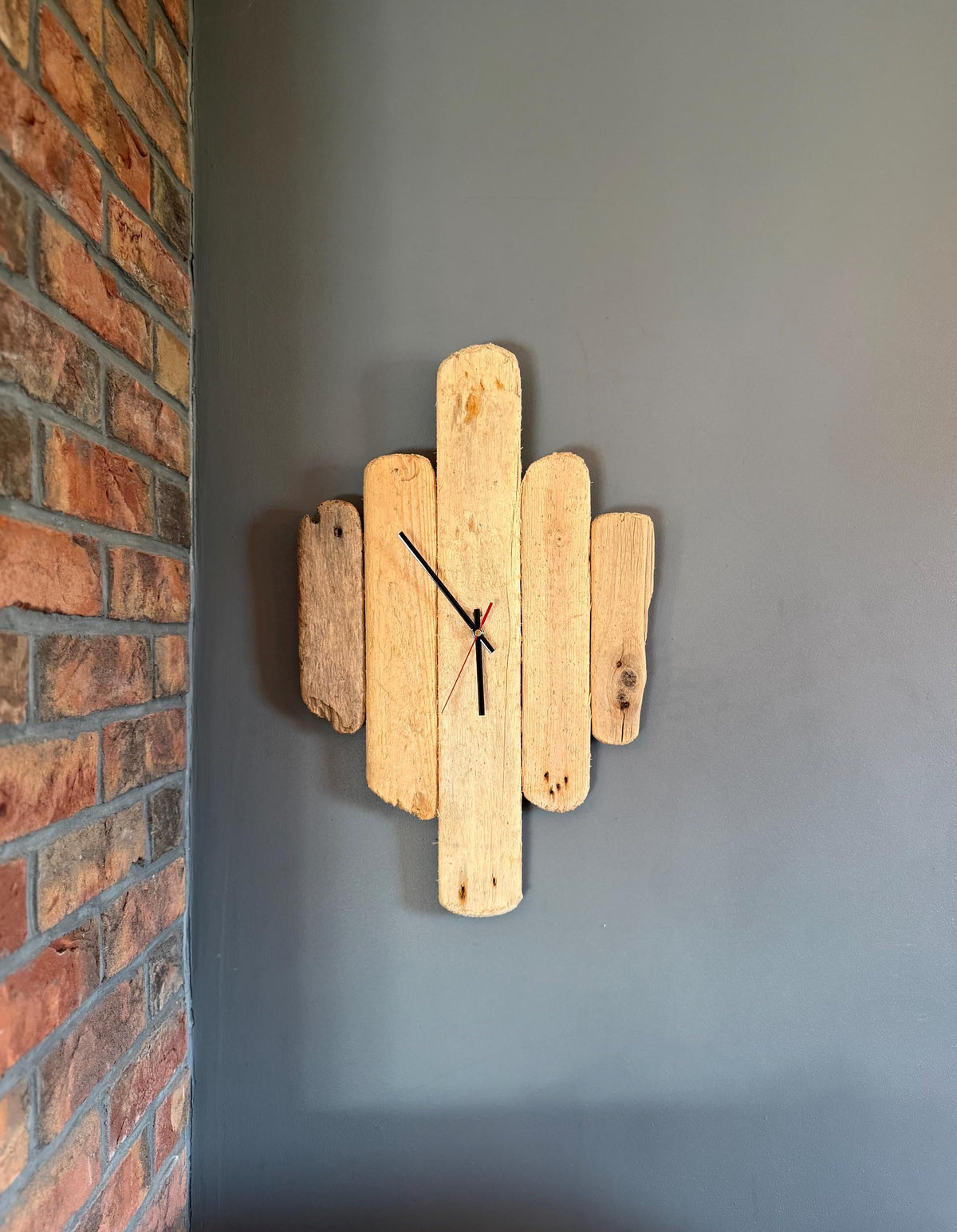 Large Handmade Driftwood Wall Clock – Reclaimed Wood Rustic Coastal Home Decor