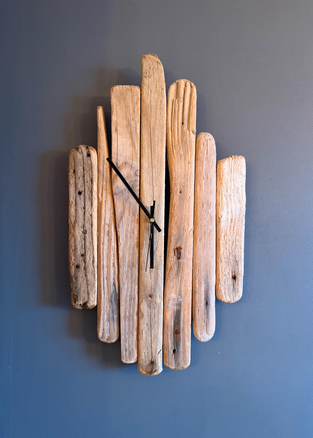 Handmade Driftwood Wall Clock – Rustic Reclaimed Wood Coastal Home Decor