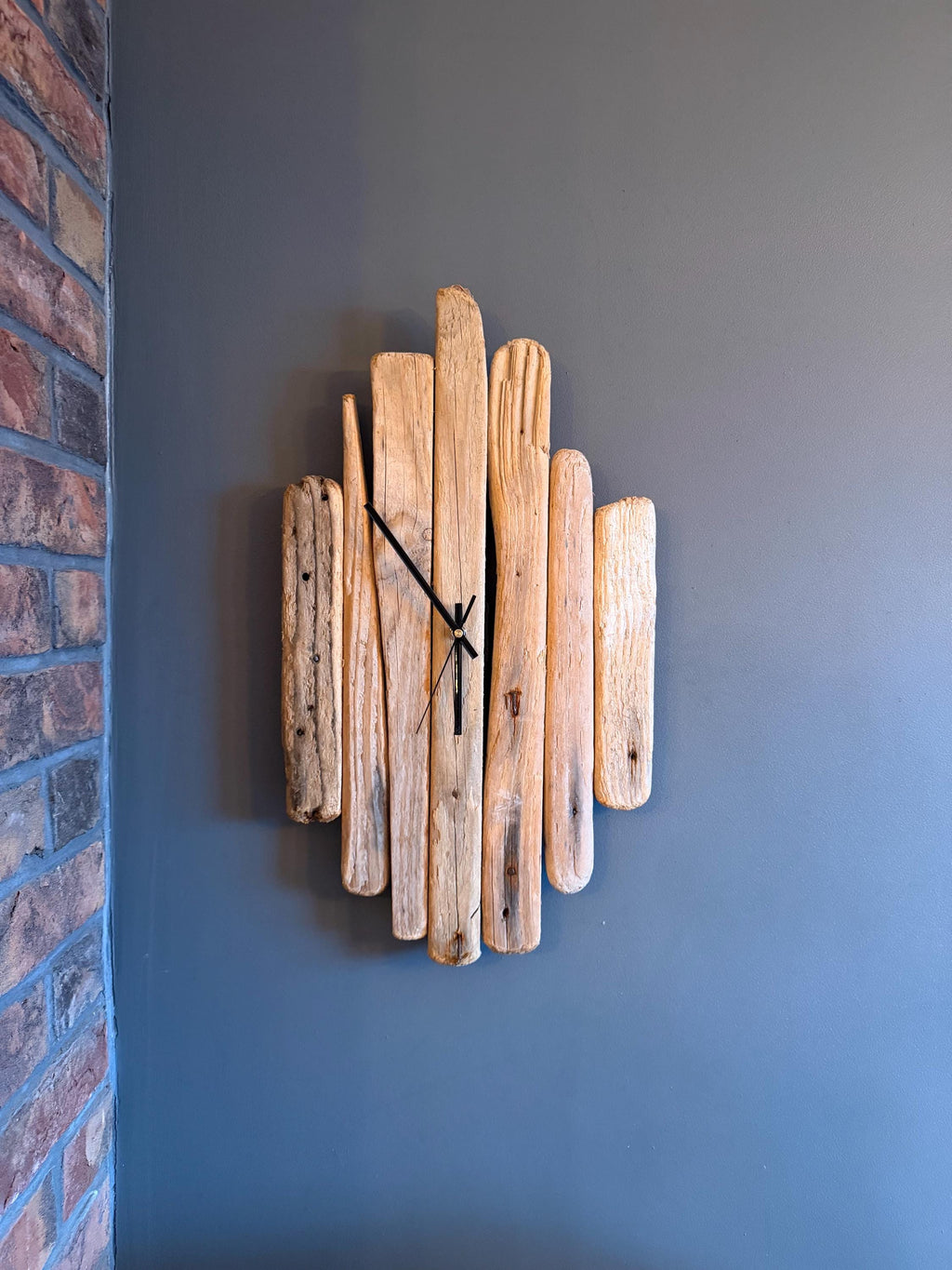 Handmade Driftwood Wall Clock – Rustic Reclaimed Wood Coastal Home Decor