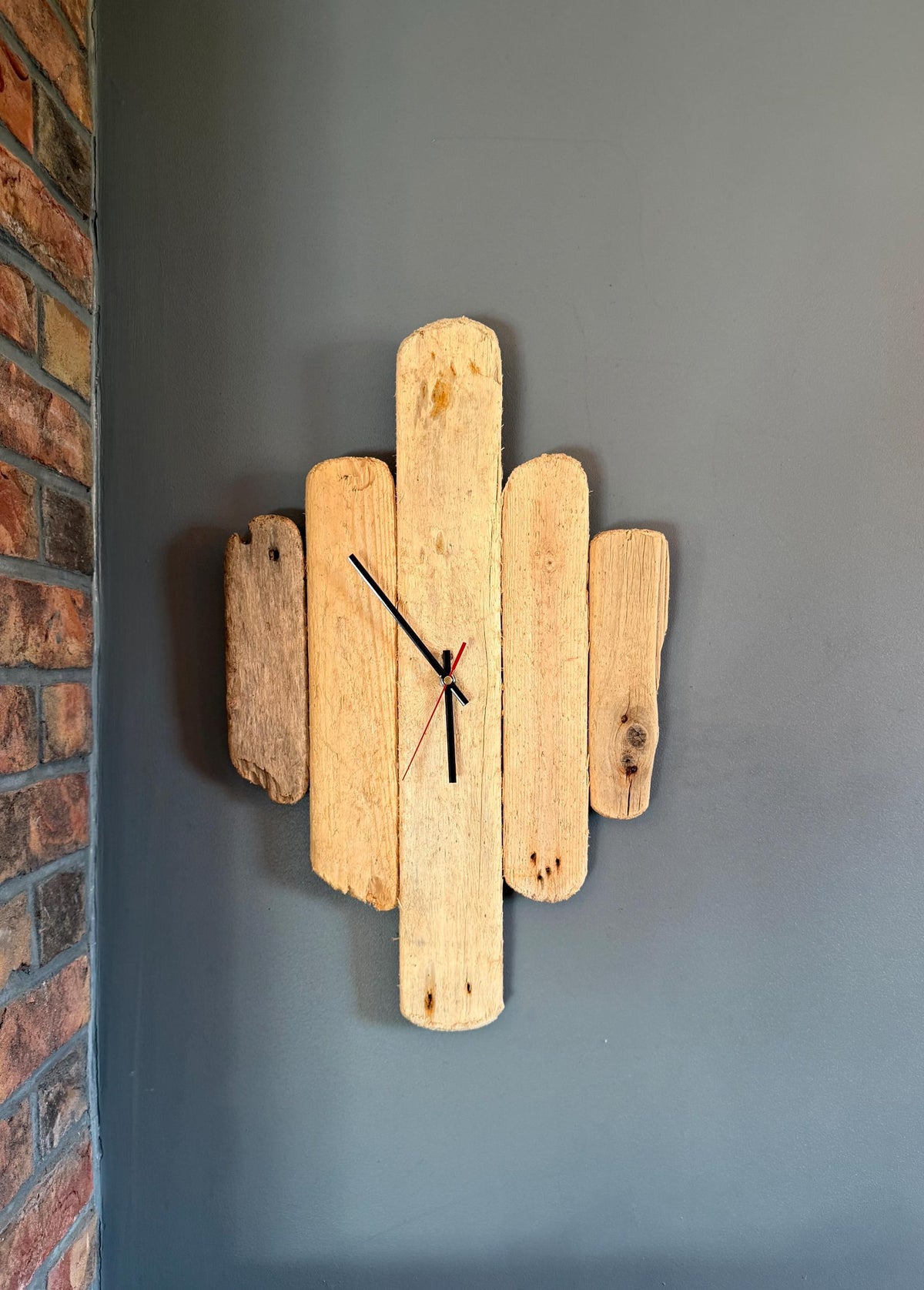 Large Handmade Driftwood Wall Clock – Reclaimed Wood Rustic Coastal Home Decor