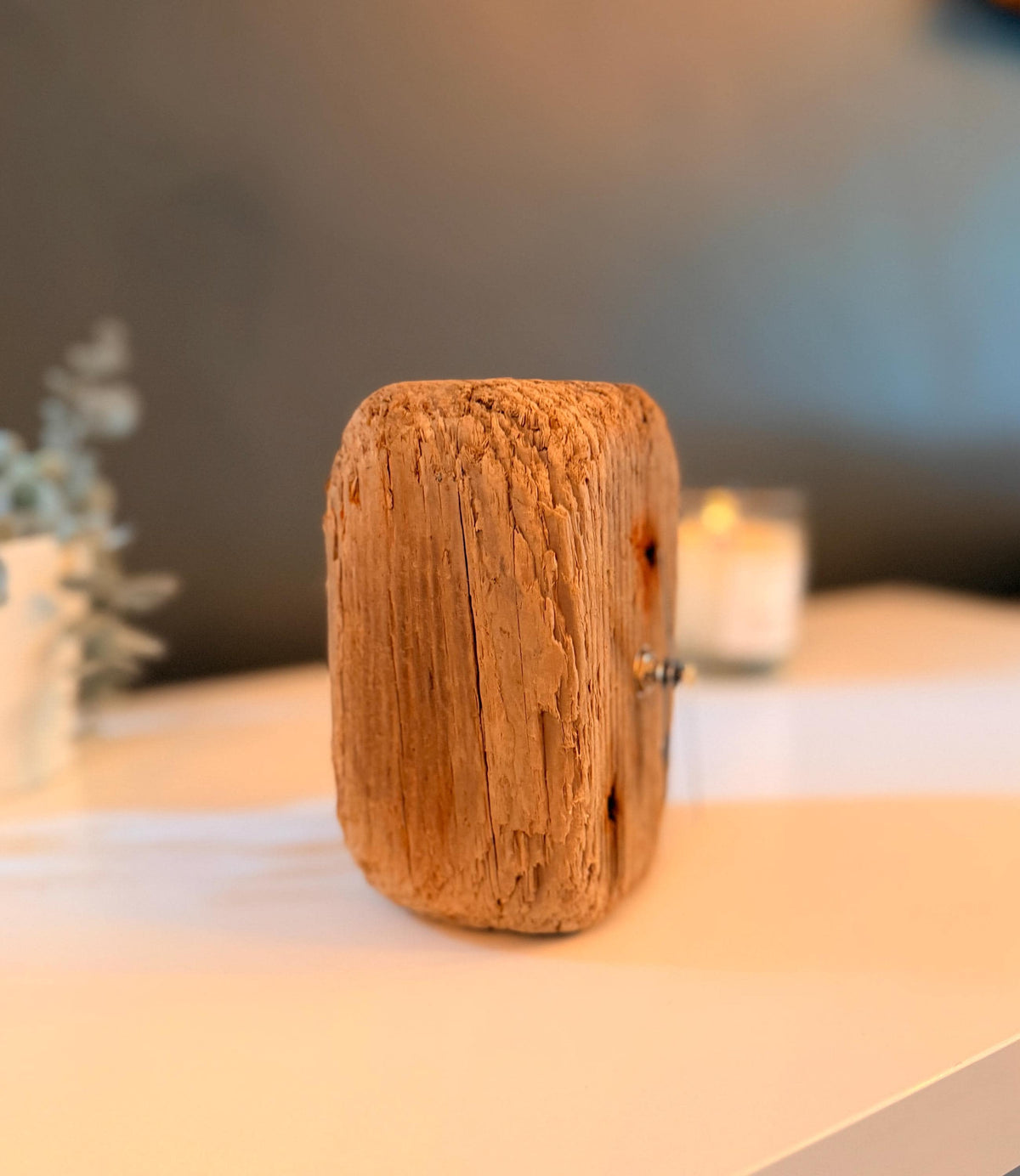 Handmade Driftwood Desk Clock – Rustic Wooden Table Clock Coastal Home Decor