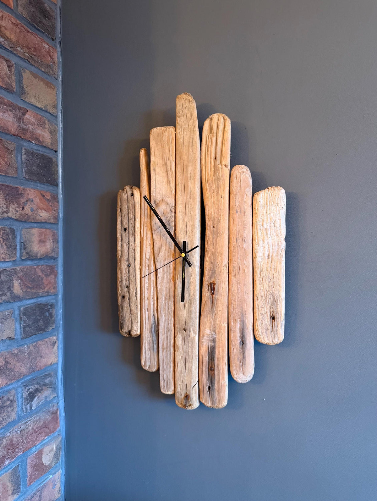 Handmade Driftwood Wall Clock – Rustic Reclaimed Wood Coastal Home Decor
