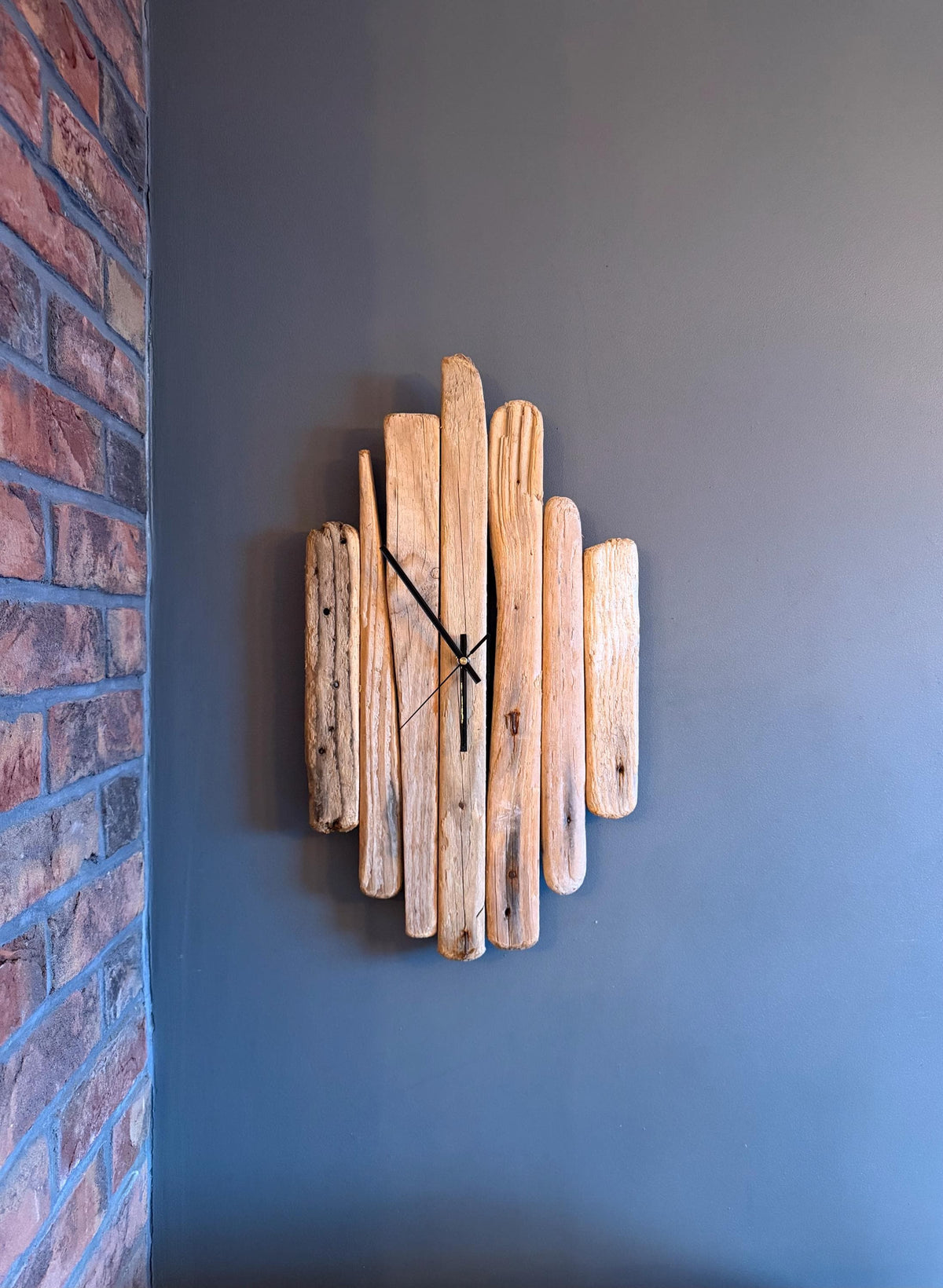 Handmade Driftwood Wall Clock – Rustic Reclaimed Wood Coastal Home Decor